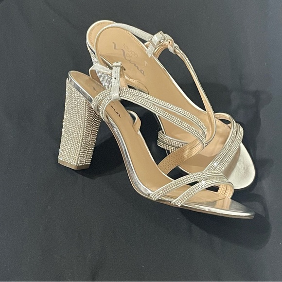 Touch of Nina Sabetha Sparkling Rhinestone Silver Heel Sandal. Sexy,Bridal - Picture 10 of 16
